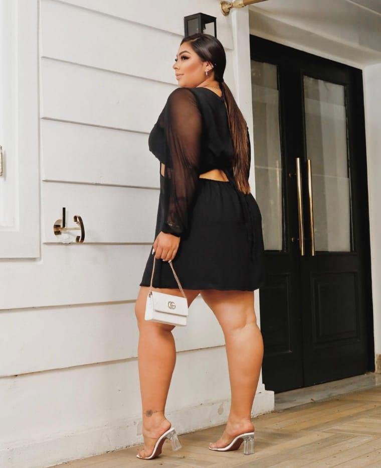 Vestido Canelado Transpassado Plus Size